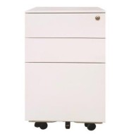 Milano 390 2-Drawer and File Mobile Storage Unit Matt White