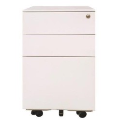 Milano 390 2-Drawer and File Mobile Storage Unit Matt White