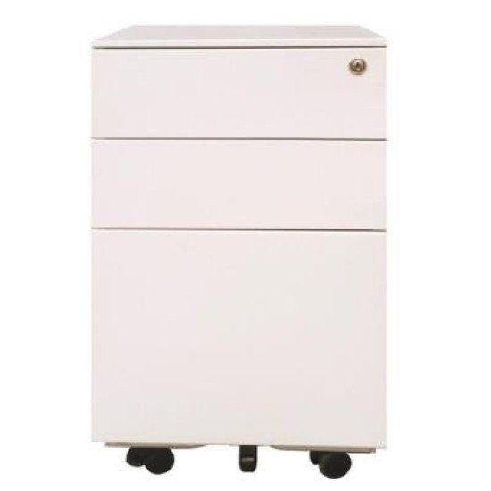 Milano 390 2-Drawer and File Mobile Storage Unit Matt White