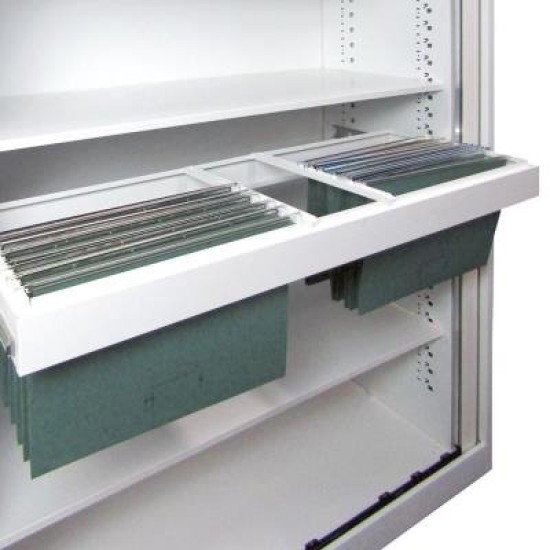 Milano 900 Tambour Roll-Out Suspension File Rack Matt White