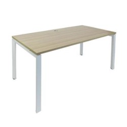 Novah Straight Desk – White / Autumn Oak 1200w x 600d