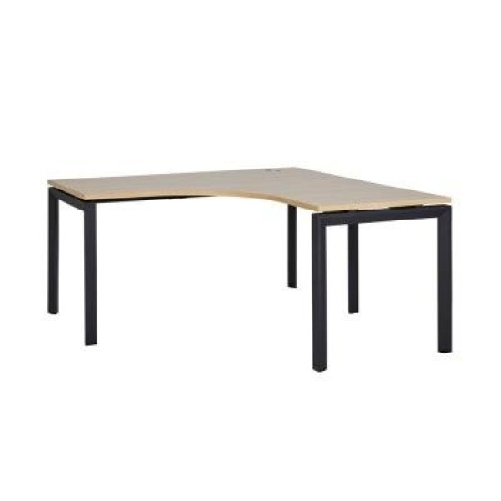 Novah Corner Desk - Black / Autumn Oak 1500 x 1500 x 700