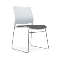 Soho Chair with Seat Pad White with PU Leather Seat Pad