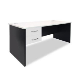 Sonic 1500 Straight Desk with Drawers White/Charcoal