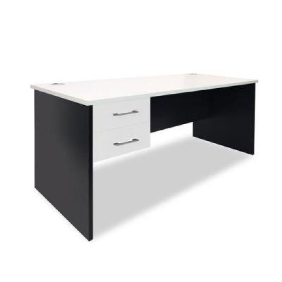 Sonic 1500 Straight Desk with Drawers White/Charcoal