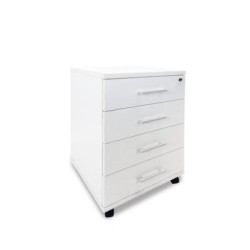 Sonic White 4-Drawer Mobile Storage Unit White
