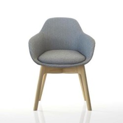 Ava Chair with Wood Leg Base Grey Ava Chair with Wood Leg Base Grey