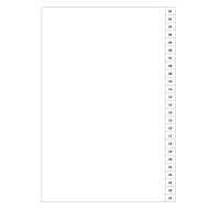 Indices/Dividers white 250 GSM (premium card) 1-25 unpunched