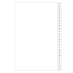 Indices/Dividers white 250 GSM (premium card) 1-25 unpunched Indices/Dividers white 250 GSM (premium card) 1-25 unpunched