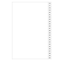 Indices/Dividers white 250 GSM (premium card) 176-200 unpunched Indices/Dividers white 250 GSM (premium card) 176-200 unpunched