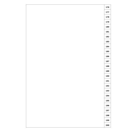 Indices/Dividers white 250 GSM (premium card) 176-200 unpunched