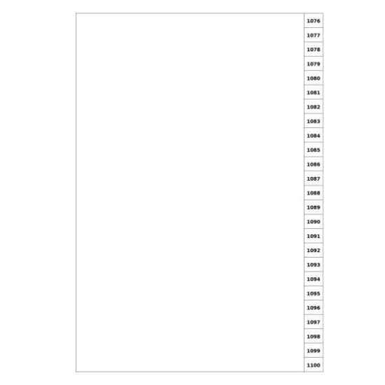 Indices/Dividers white 250 GSM (premium card) 1076-1100 unpunched