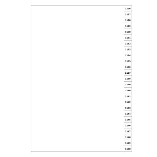 Indices/Dividers white 250 GSM (premium card) 1126-1150 unpunched