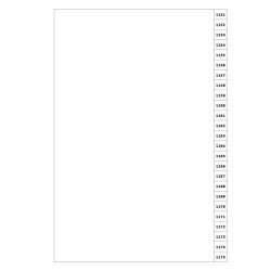 Indices/Dividers white 250 GSM (premium card) 1151-1175 unpunched