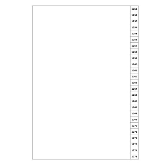 Indices/Dividers white 250 GSM (premium card) 1251-1275 unpunched