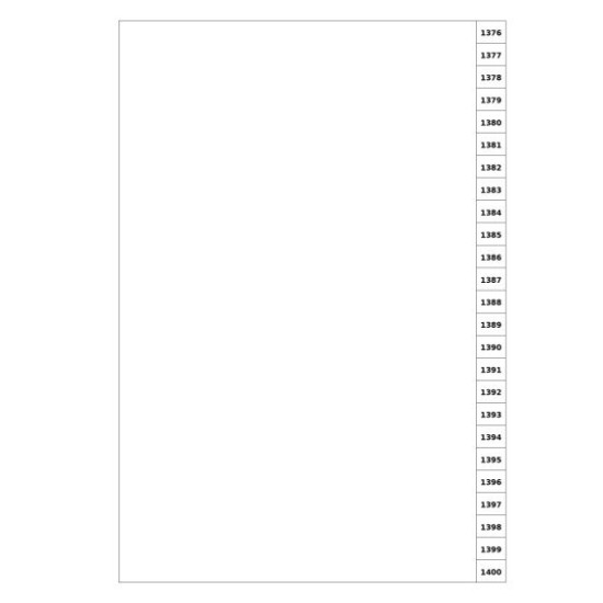 Indices/Dividers white 250 GSM (premium card) 1376-1400 unpunched