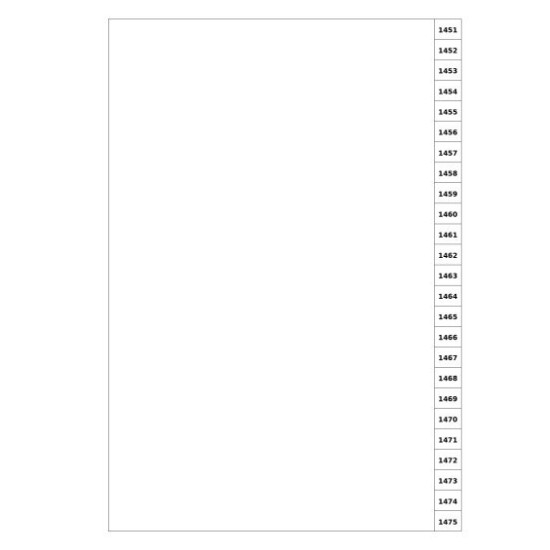 Indices/Dividers white 250 GSM (premium card) 1451-1475 unpunched