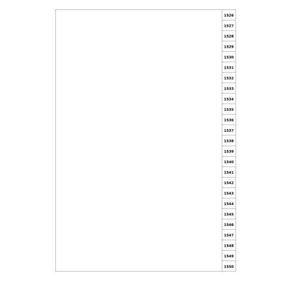 Indices/Dividers white 250 GSM (premium card) 1526-1550 unpunched