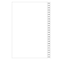 Indices/Dividers white 250 GSM (premium card) 1751-1775 unpunched