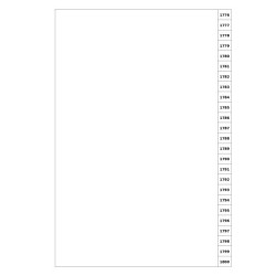 Indices/Dividers white 250 GSM (premium card) 1776-1800 unpunched
