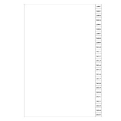 Indices/Dividers white 250 GSM (premium card) 1801-1825 unpunched