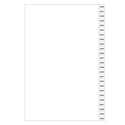 Indices/Dividers white 250 GSM (premium card) 1926-1950 unpunched