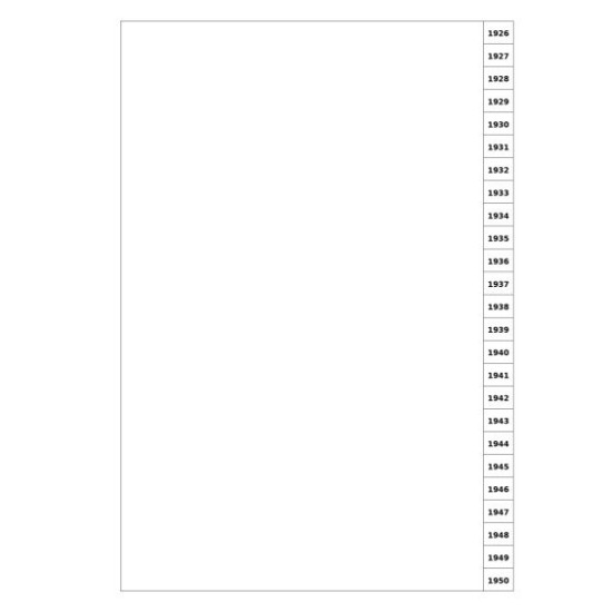 Indices/Dividers white 250 GSM (premium card) 1926-1950 unpunched