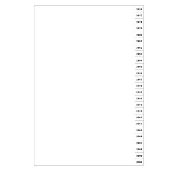 Indices/Dividers white 250 GSM (premium card) 1976-2000 unpunched