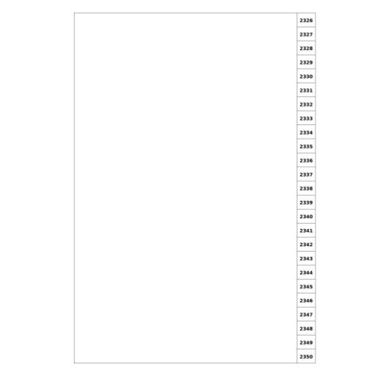 Indices/Dividers white 250 GSM (premium card) 2326-2350 unpunched