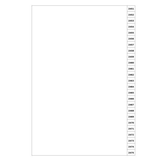 Indices/Dividers white 250 GSM (premium card) 2451-2475 unpunched
