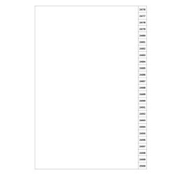 Indices/Dividers white 250 GSM (premium card) 2476-2500 unpunched