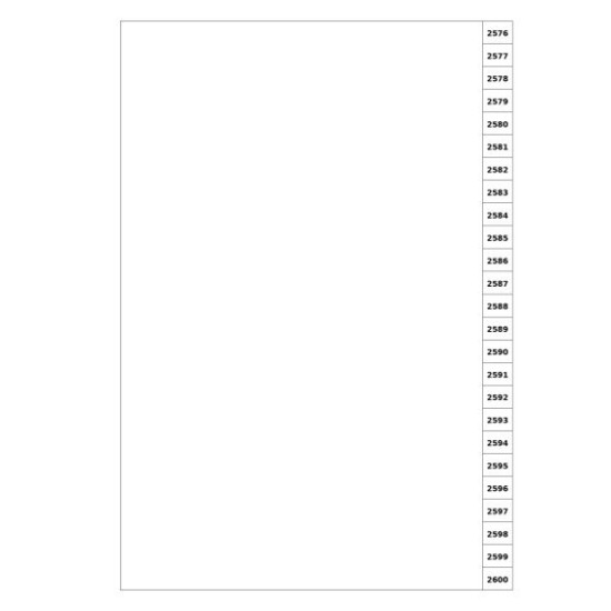 Indices/Dividers white 250 GSM (premium card) 2576-2600 unpunched