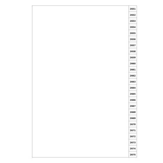 Indices/Dividers white 250 GSM (premium card) 2651-2675 unpunched