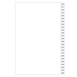Indices/Dividers white 250 GSM (premium card) 2776-2800 unpunched