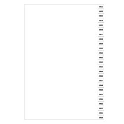 Indices/Dividers white 250 GSM (premium card) 2801-2825 unpunched