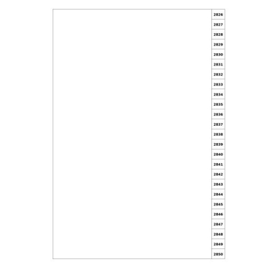 Indices/Dividers white 250 GSM (premium card) 2826-2850 unpunched