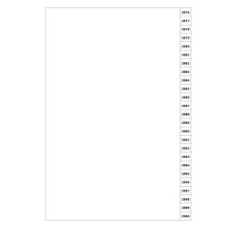 Indices/Dividers white 250 GSM (premium card) 2876-2900 unpunched