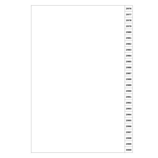 Indices/Dividers white 250 GSM (premium card) 2976-3000 unpunched