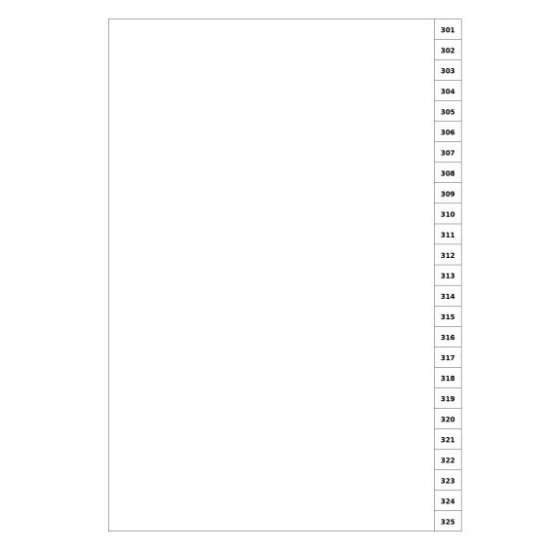 Indices/Dividers white 250 GSM (premium card) 301-325 unpunched