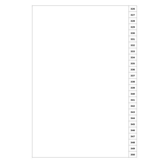 Indices/Dividers white 250 GSM (premium card) 326-350 unpunched