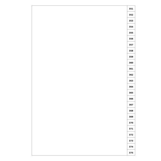 Indices/Dividers white 250 GSM (premium card) 351-375 unpunched