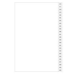 Indices/Dividers white 250 GSM (premium card) 376-400 unpunched