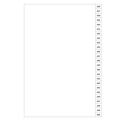 Indices/Dividers white 250 GSM (premium card) 426-450 unpunched