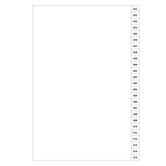 Indices/Dividers white 250 GSM (premium card) 451-475 unpunched