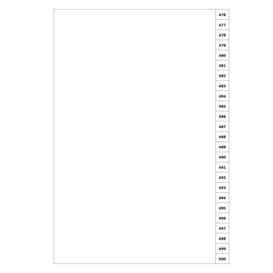 Indices/Dividers white 250 GSM (premium card) 476-500 unpunched