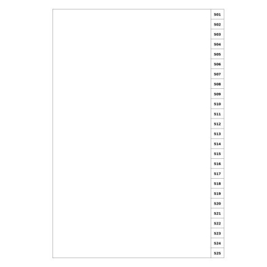Indices/Dividers white 250 GSM (premium card) 501-525 unpunched