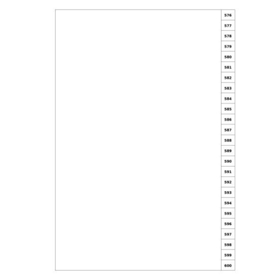 Indices/Dividers white 250 GSM (premium card) 576-600 unpunched