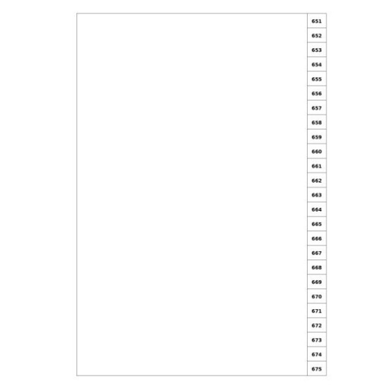 Indices/Dividers white 250 GSM (premium card) 651-675 unpunched