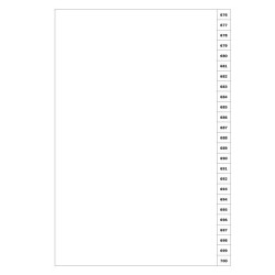 Indices/Dividers white 250 GSM (premium card) 676-700 unpunched
