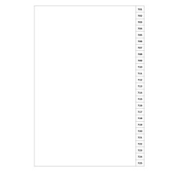 Indices/Dividers white 250 GSM (premium card) 701-725 unpunched